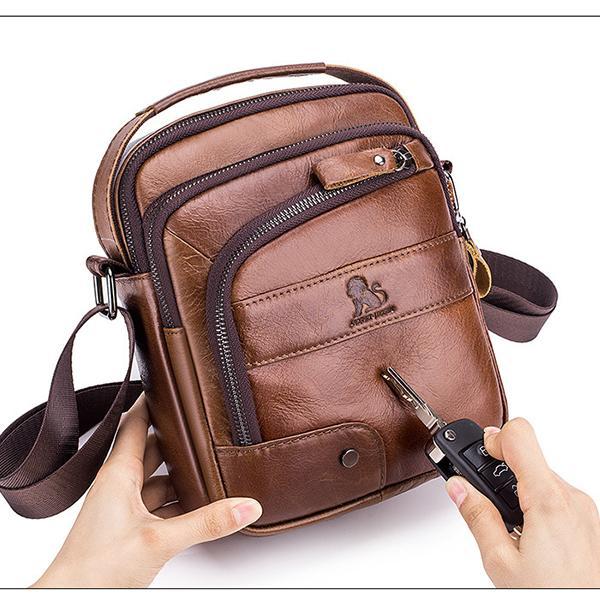Genuine Leather Vintage Crossbody Bag for Men – Stylish Shoulder Bag - VOTVO