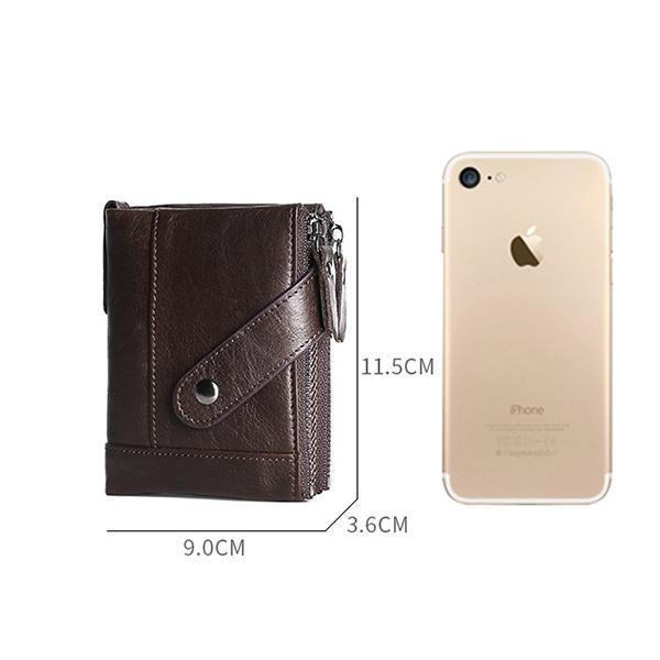 Genuine Leather RFID Small Wallet – Compact and Secure