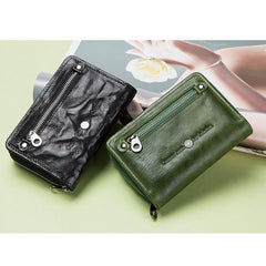 Genuine Leather Two Fold Multi - function Short Wallet - VOTVO