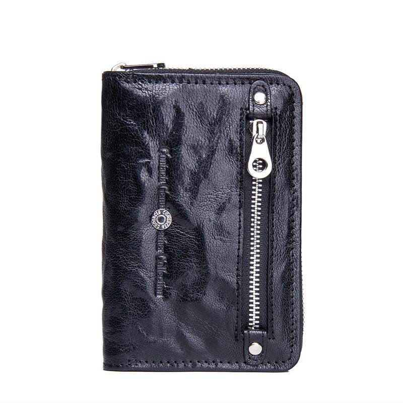 Genuine Leather Two Fold Multi-function Short Wallet