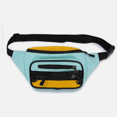 Contrast Color Crossbody Waist Bag for Girls - Stylish Canvas Sling Purse