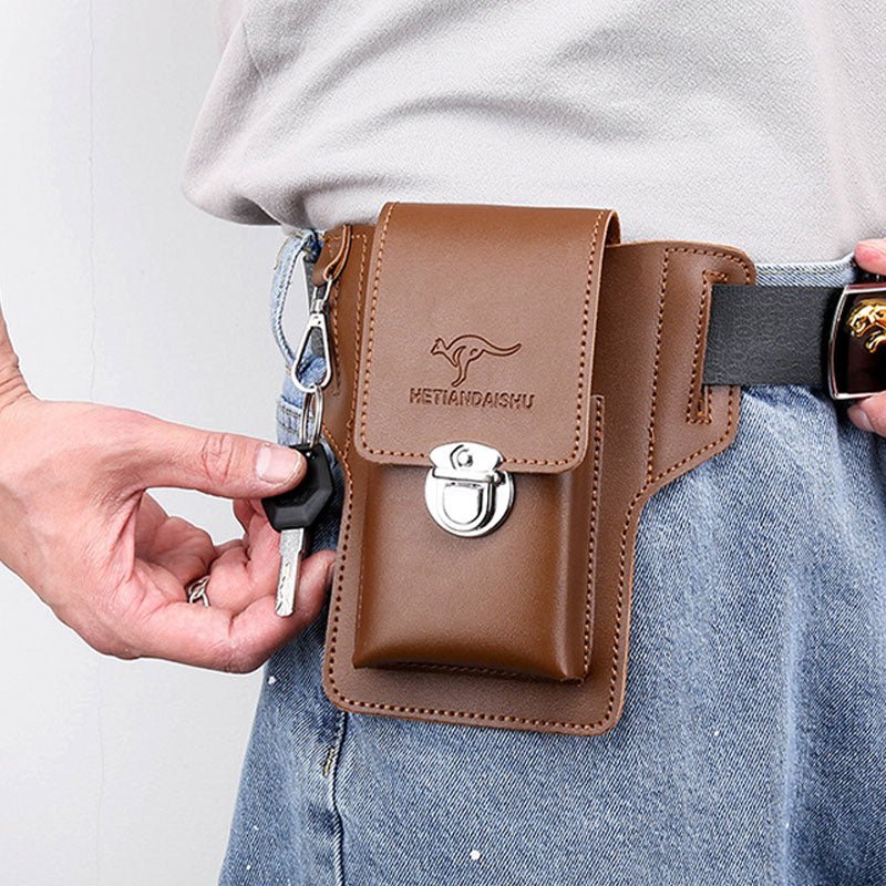 Leather Phone Pouch for Belt Universal Smartphone Holster Waist Bag - VOTVO