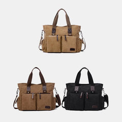 Casual Canvas Laptop Tote Bag for Men & Women – Work Handbag with Adjustable Strap