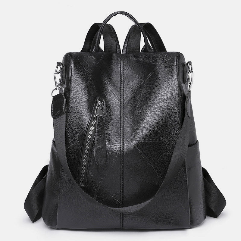 Zaino convertibile in pelle da donna - Zaino da viaggio antifurto e borsa a tracolla