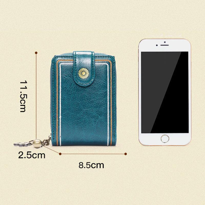 Genuine Leather RFID Multi-Slots Wallet Purse for Women