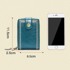 Monedero de piel auténtica con múltiples ranuras RFID para mujer