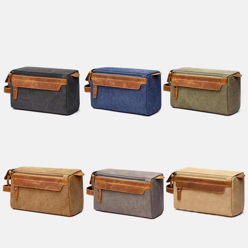 Retro Canvas Storage Makeup Pouch – Travel Toiletry Bag for Women & Men