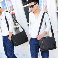 Canvas Messenger Bag for Men Travel Satchel Water Resistant Crossbody Bag