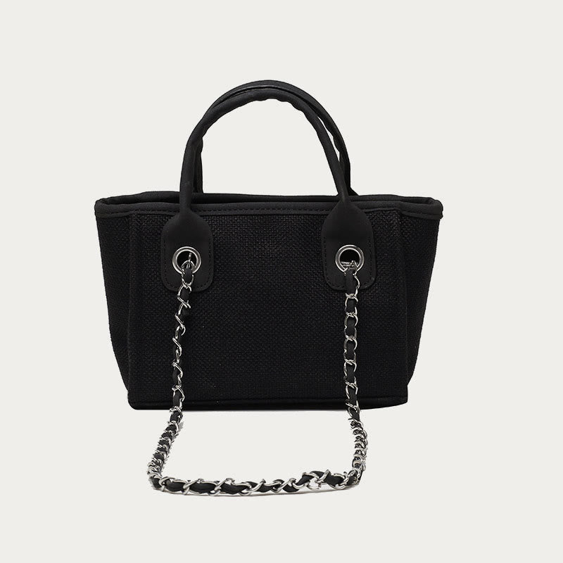 Crossbody Canvas Tote for Women – Chain Strap Bucket Bag - VOTVO