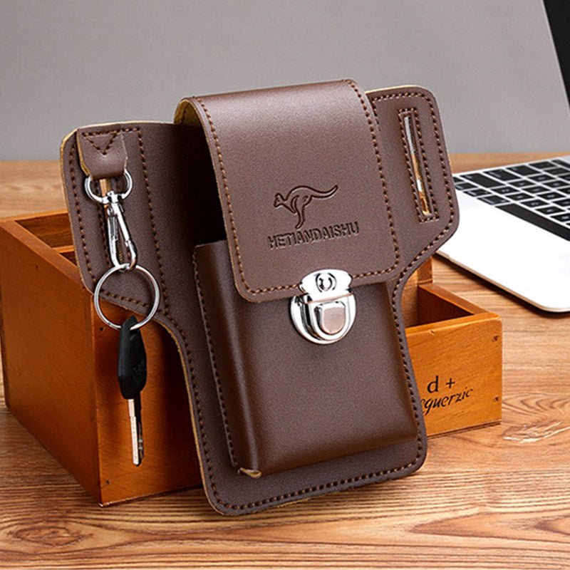 Leather Phone Pouch for Belt Universal Smartphone Holster Waist Bag - VOTVO