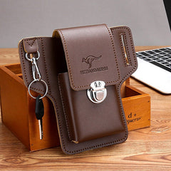 Leather Phone Pouch for Belt Universal Smartphone Holster Waist Bag - VOTVO