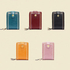 Monedero de piel auténtica con múltiples ranuras RFID para mujer