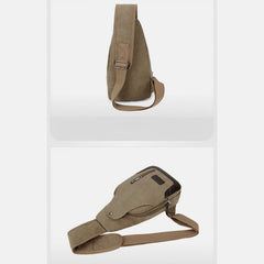 Canvas Sling Bag for Men - Outdoor Travel & Camping Chest Day Pack