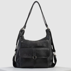 2-in-1 Convertible Leather Tote Backpack – Retro Shoulder Bag & Travel Day Pack