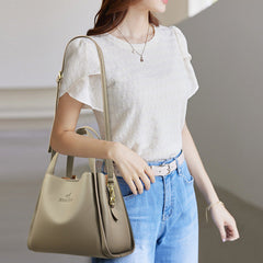 Embossed Soft Leather Handbag – Stylish, Versatile & Timeless Design