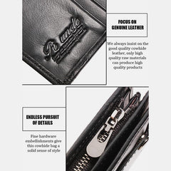 Anti-Theft Multi-Slot Small Wallet for Men – Genuine Leather, Secure & Compact Design