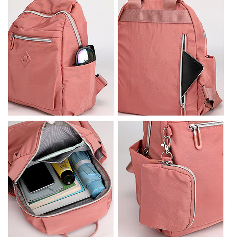 Zaino da donna in nylon con piccolo portamonete – Borsa da viaggio casual da giorno