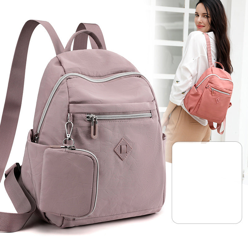 Zaino da donna in nylon con piccolo portamonete – Borsa da viaggio casual da giorno