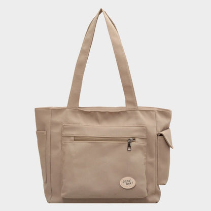 Tote Bag for Women – Plain Color with Badge Decor, Shoulder Bag - VOTVO