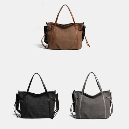 Vintage Casual Hobo Bag – Spacious Canvas Shoulder Tote for Daily Use & Travel