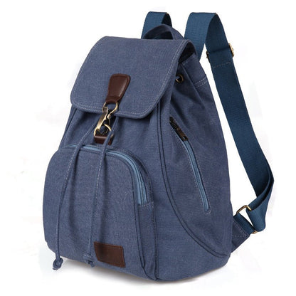 Vintage Canvas Backpack for Women & Girls – Drawstring Rucksack for School & Travel - VOTVO