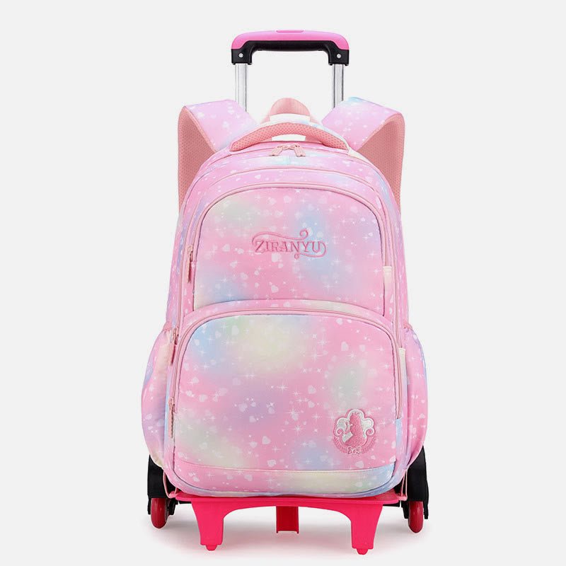 Durable Nylon Rolling Backpack for Kids – School Bag with Wheels, Adjustable Straps - VOTVO