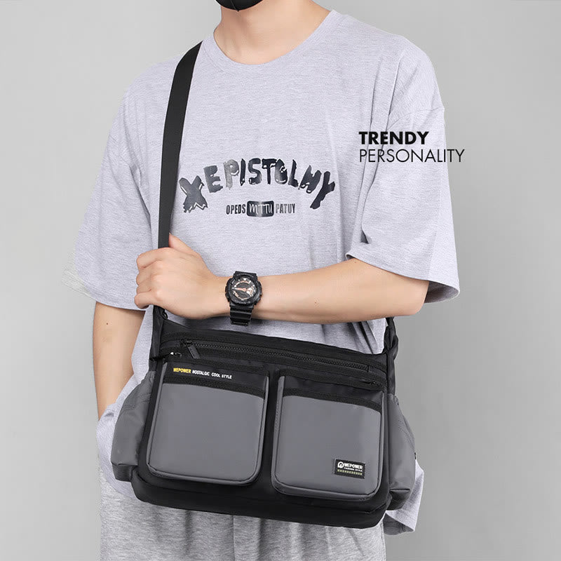 Classic Travel Satchel for Men – Durable Nylon, Large Crossbody Bag