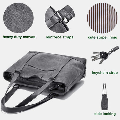 Tote Bag for Women – Large Capacity Canvas Laptop Shoulder Bag, Business & Travel Organizer