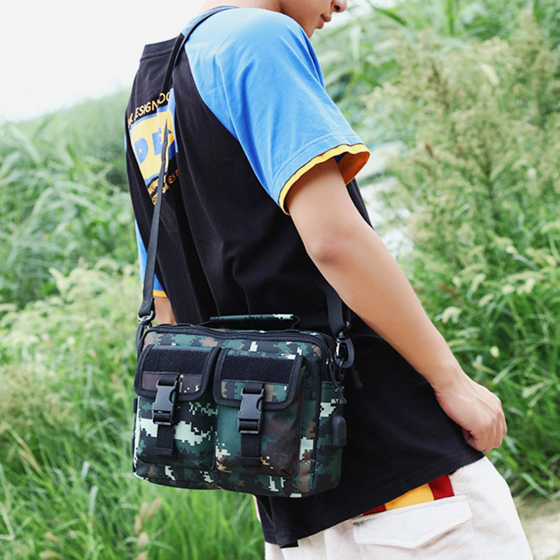 USB Charging Waterproof Large-Capacity Outdoor Messenger Bag – Nylon Crossbody Bag for Sports & Daily Use