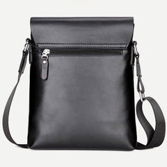 Small Messenger Bag for Men Plaid PU Leather Crossbody Shoulder Bag - VOTVO