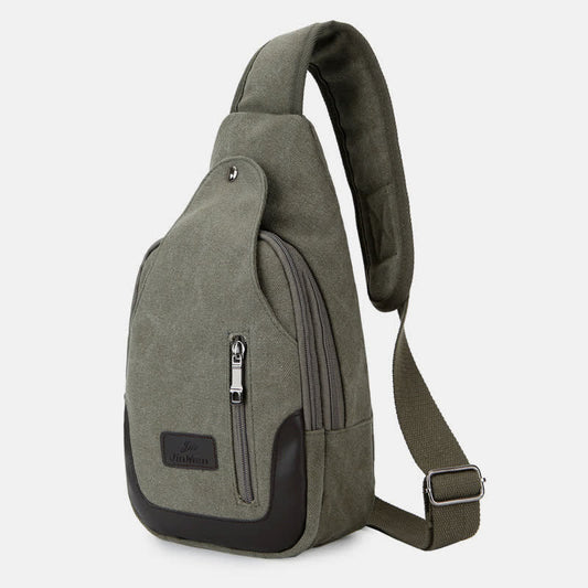 Canvas Sling Bag for Men - Outdoor Travel & Camping Chest Day Pack