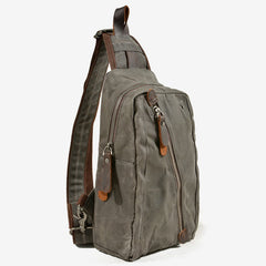Canvas Sling Bag Shoulder Chest Pack for Men – Travel Hiking Crossbody Daypack