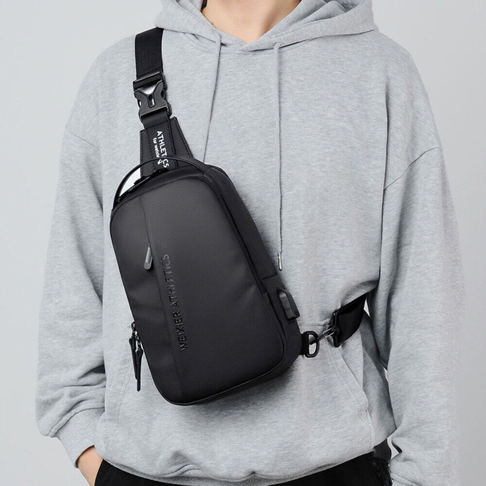 Waterproof Sling Bag for Men – Multi-Functional Chest Bag with USB Charging Port for Hiking, Cycling, and Travel