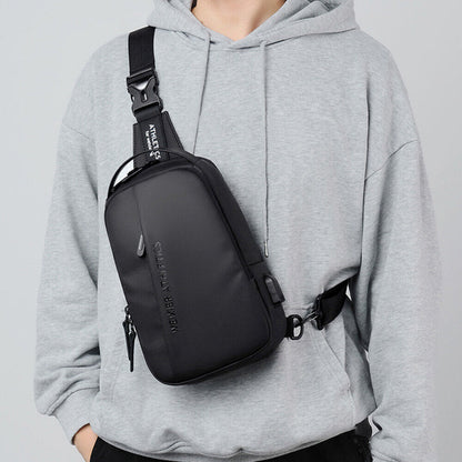 Waterproof Sling Bag for Men – Multi-Functional Chest Bag with USB Charging Port for Hiking, Cycling, and Travel
