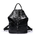 Women's Genuine Leather Splice Rivet Backpack - Stylish & Durable Shoulder Bag for School, Travel, & Daily Use - VOTVO