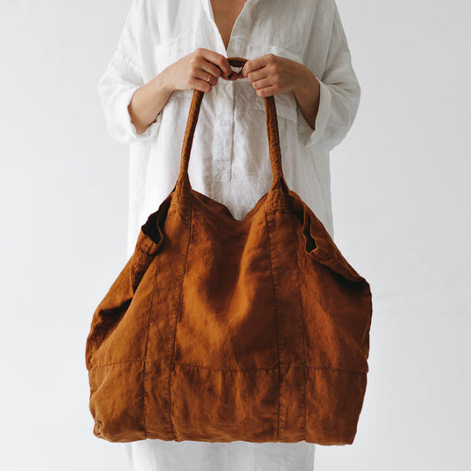 Vintage Canvas Tote Linen Casual Travel & Shopping Bag for Women