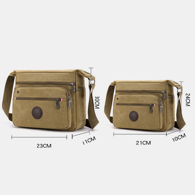 Vintage Canvas Messenger Bag – Large Capacity Shoulder Bag for Daily Use - VOTVO