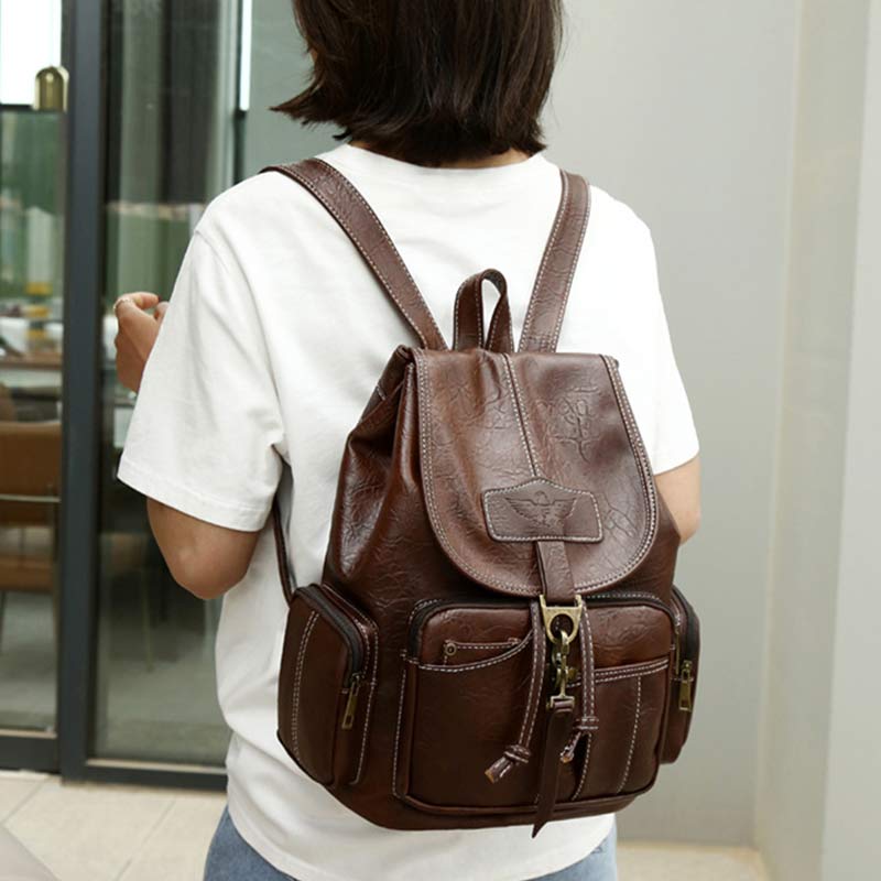 Vegan Leather Backpack for Women – Vintage Casual Daypack Purse for Ladies & Girls - VOTVO