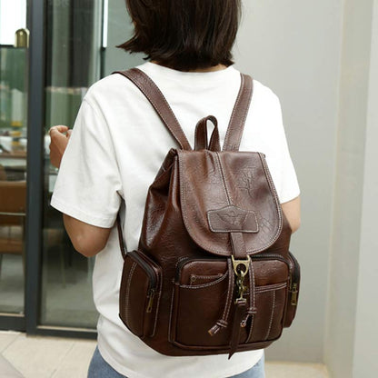 Vegan Leather Backpack for Women – Vintage Casual Daypack Purse for Ladies & Girls - VOTVO