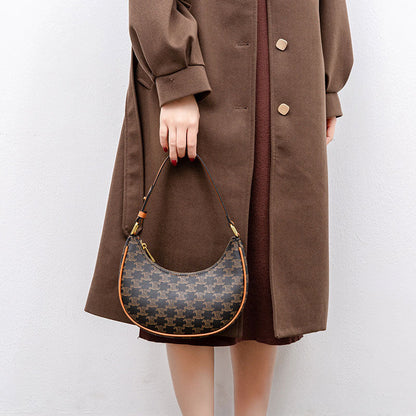 Retro Mini Dumpling Shoulder Bag – Classic PU Leather Clutch Handbag with Zipper Closure