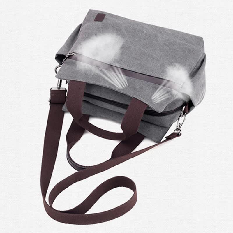 Women's Canvas Hobo Handbag – Multi-Pocket Shoulder Tote & Crossbody Bag