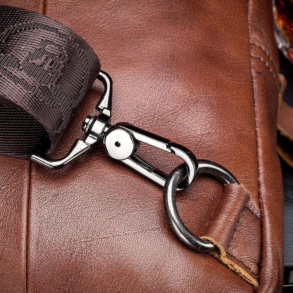 USB Charging Real Leather Sling Bag for Men – Crossbody Shoulder Bag with Adjustable Straps