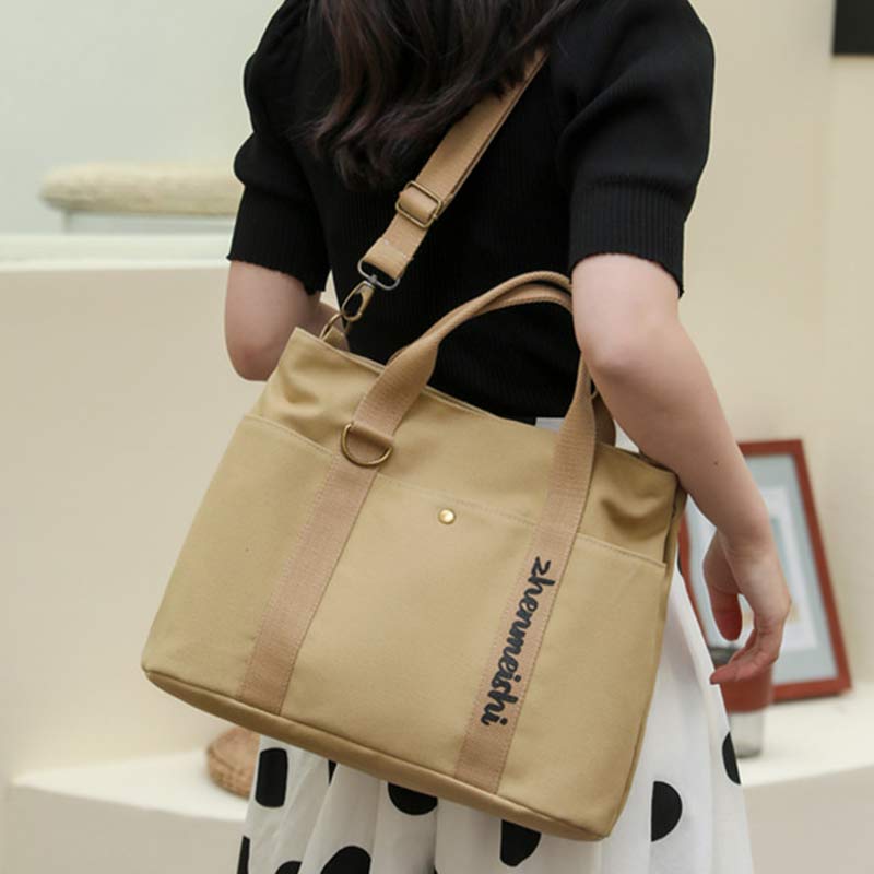 Reusable Canvas Tote Bag – Water-Resistant Crossbody Shoulder Bag