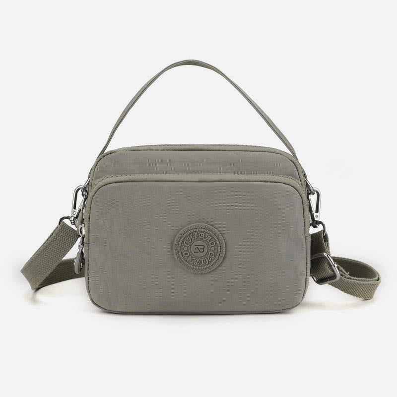 Small Nylon Crossbody Bag for Women – Triple Compartment Travel Purse