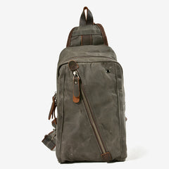 Canvas Sling Bag Shoulder Chest Pack for Men – Travel Hiking Crossbody Daypack