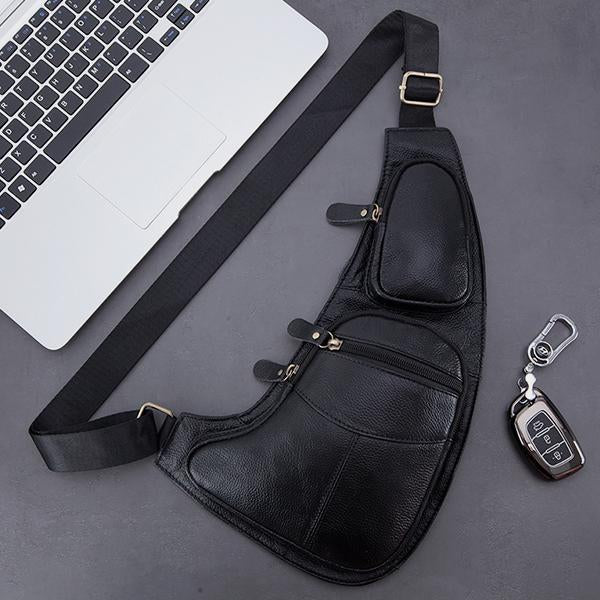 Vintage Genuine Leather Chest Sling Bag – Stylish Messenger Bag for Men