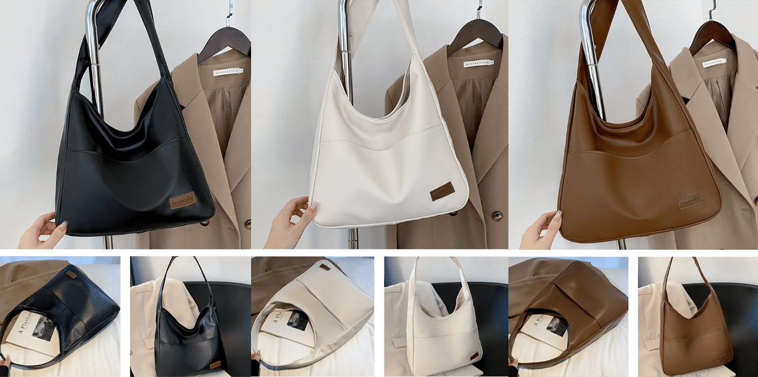 Simple leather tote bag👜