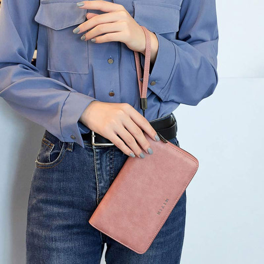 Women's RFID Blocking Zip Around Wallet - Large Long Wristlet Clutch