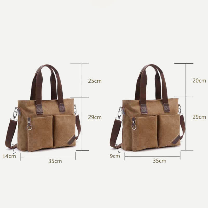 Unisex Canvas Shoulder Bag – Retro Casual Handbag & Work Tote