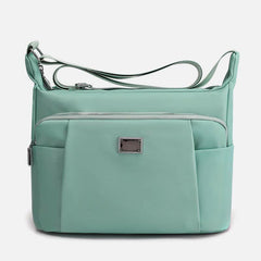 Crossbody Plaid Nylon Tote Bag for Women – Multi-Pocket Waterproof Purse